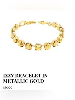 TOVA Gold mettalic Crystal Tennis Bracelet - Women Jewelry